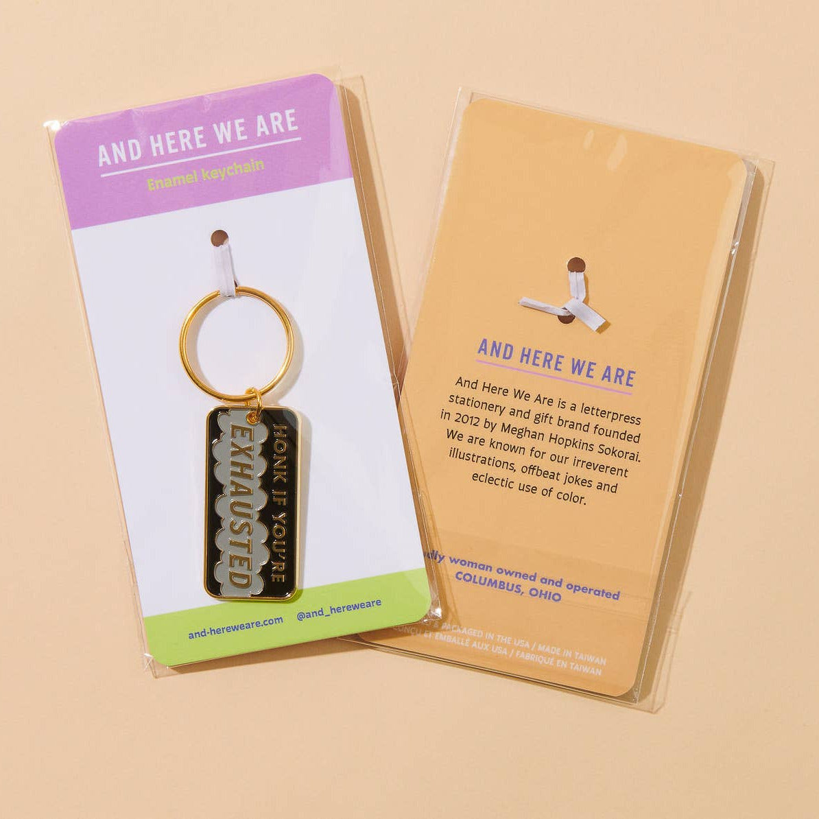 Honk If You’re Exhausted Enamel Keychain