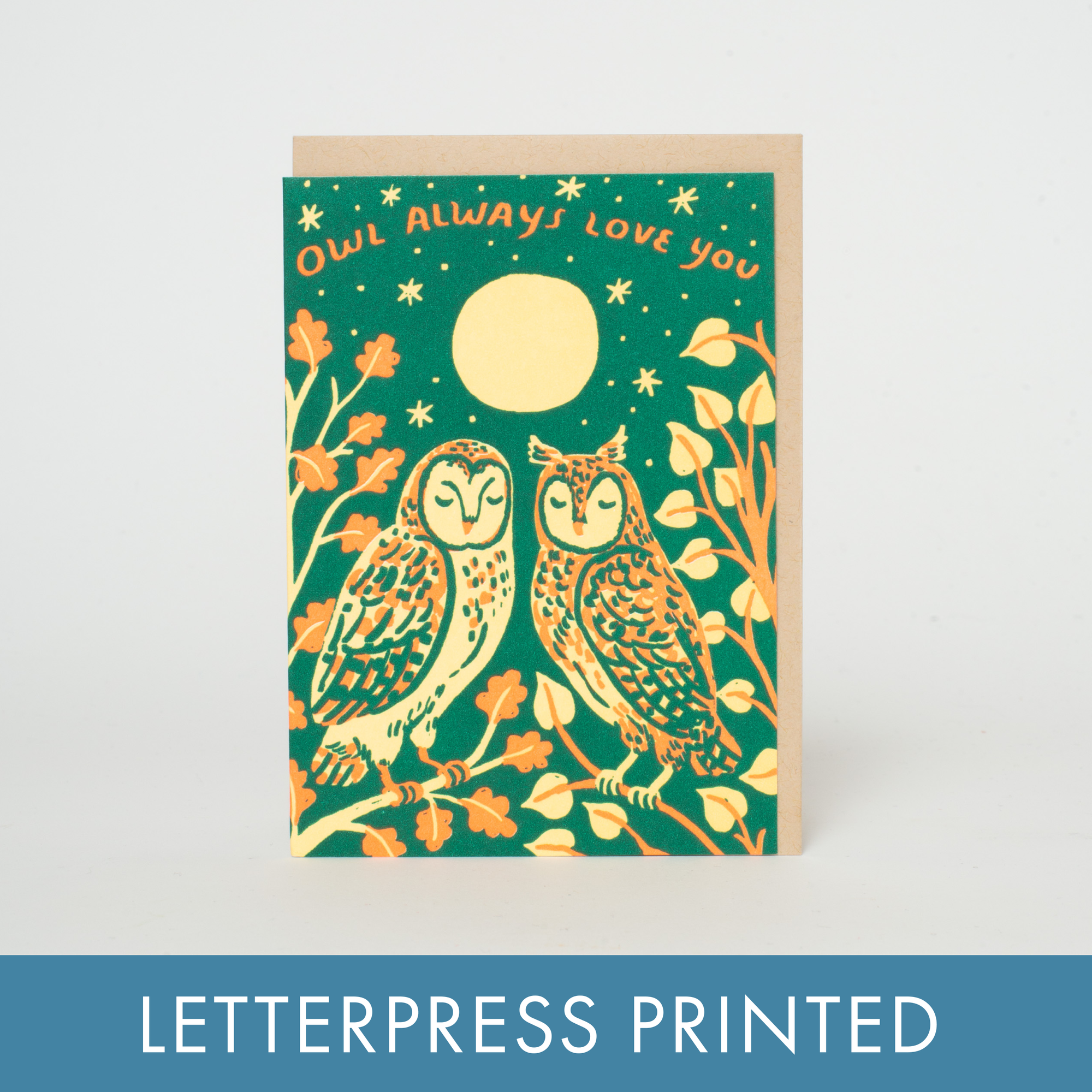 Owl Love Letterpress Card - Phoebe Wahl