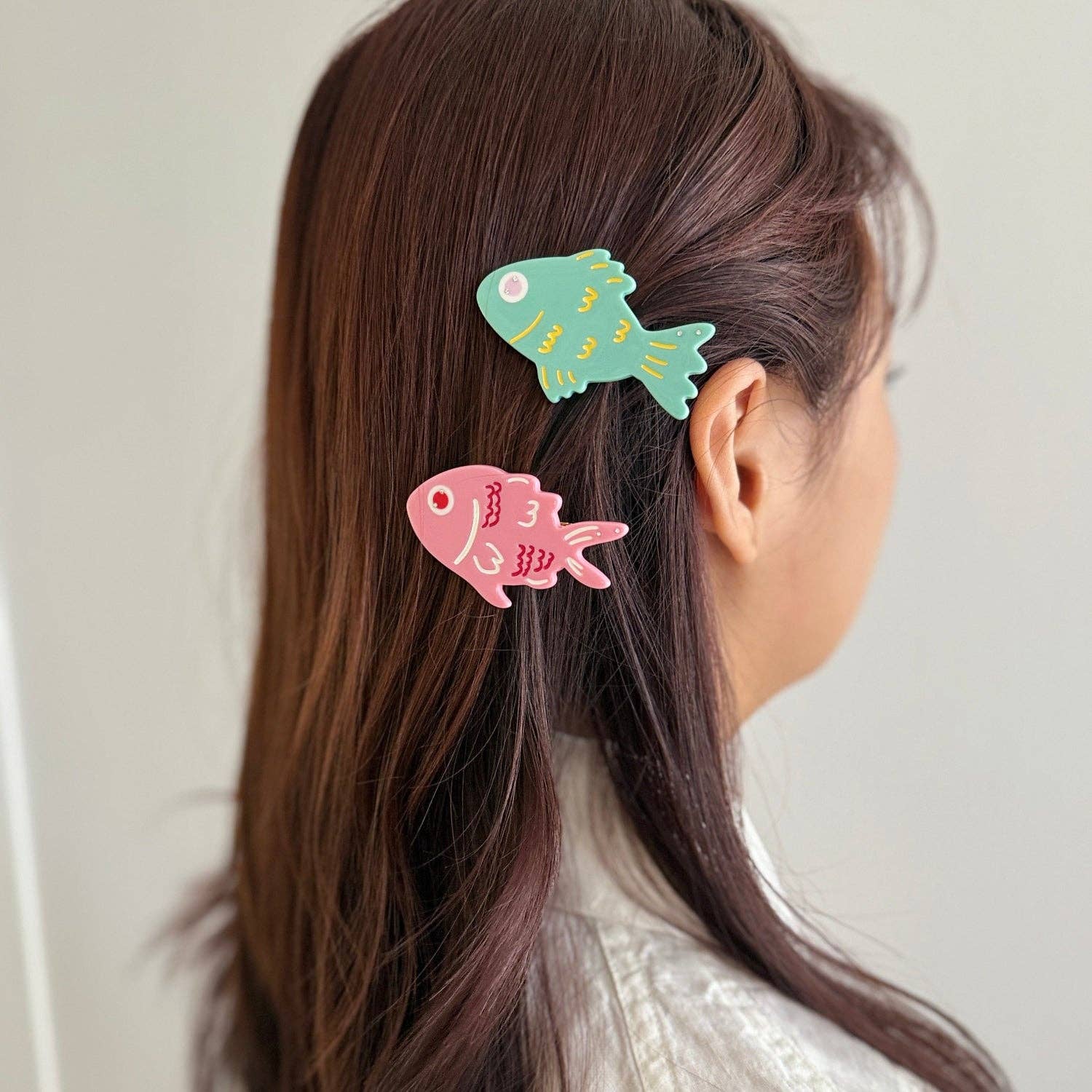 Pink Fish Alligator Hair Clip