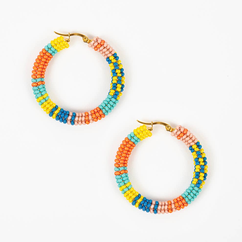 Patchwork Hoop Earrings