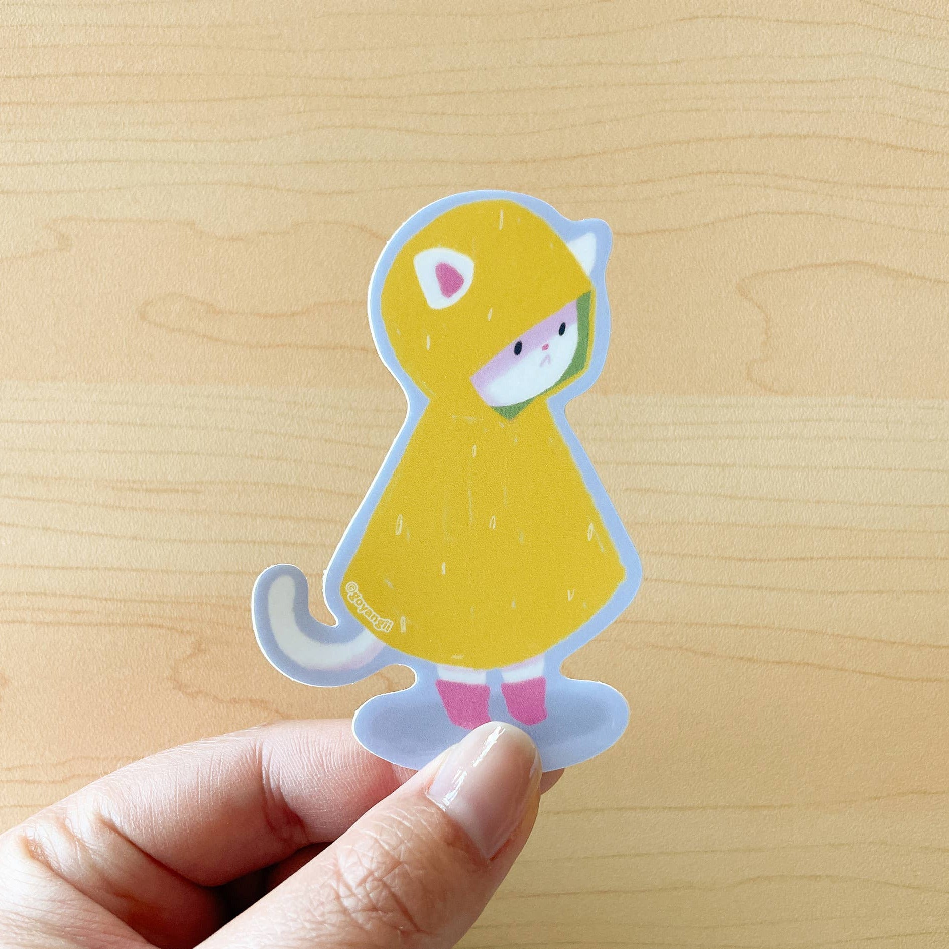 Rainy Cat Waterproof Vinyl Sticker