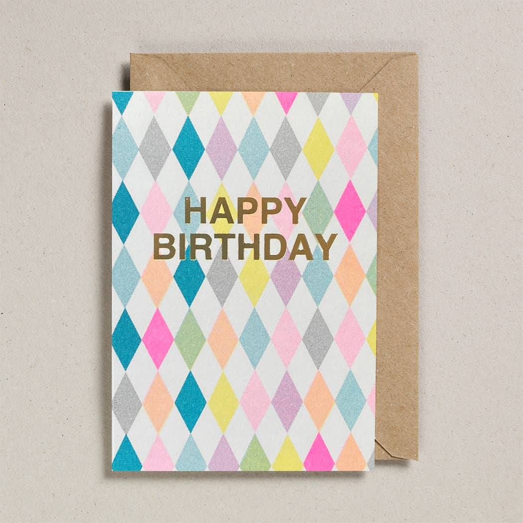 Riso Shapes - Happy Birthday Harlequin