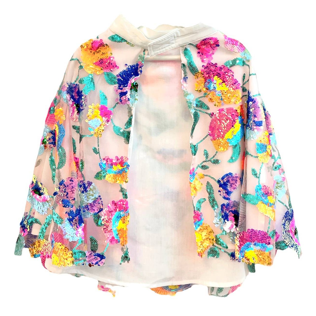 Paradise short cape with sequins