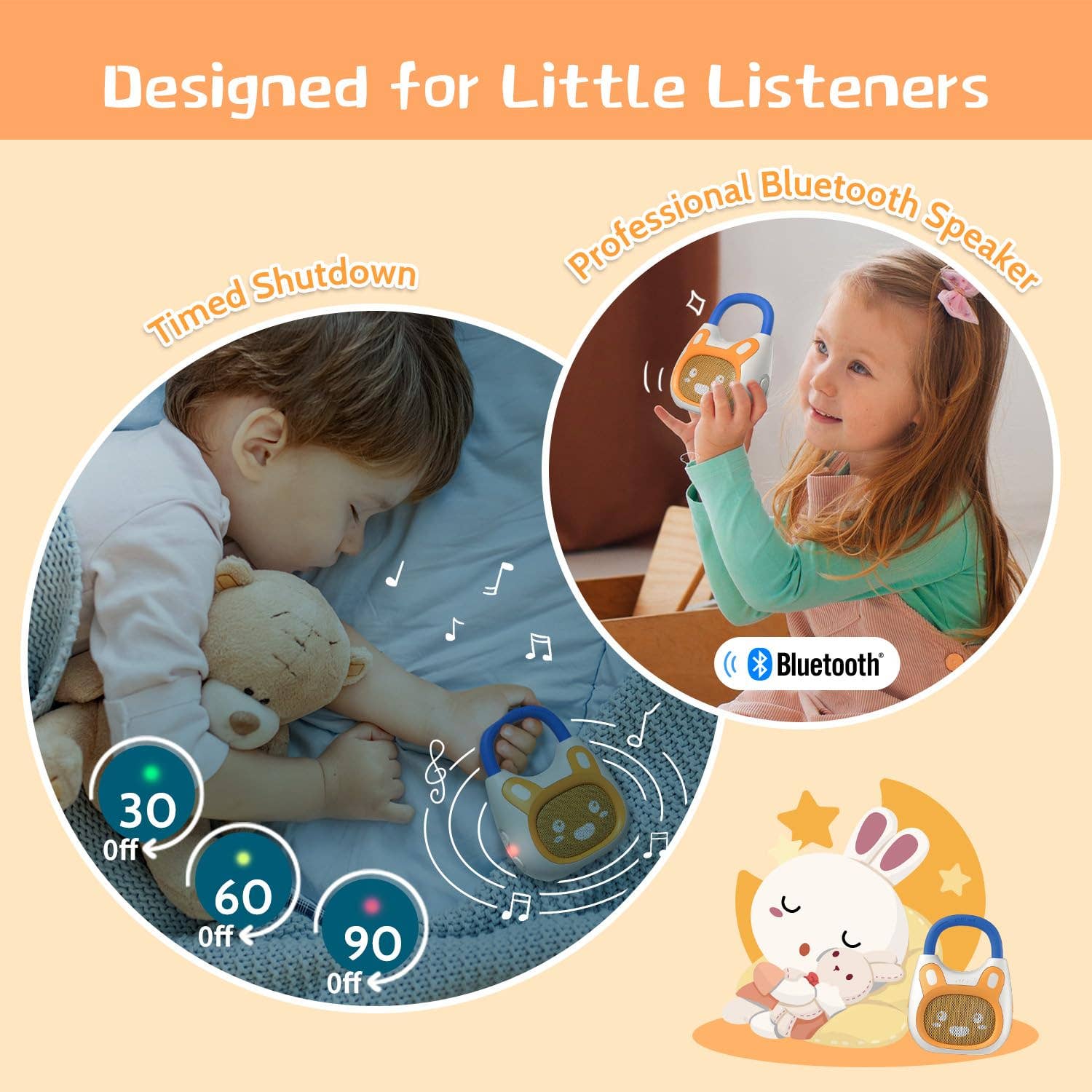 Pocket Bunny – Travel-Friendly Kids' Music Player & Soother