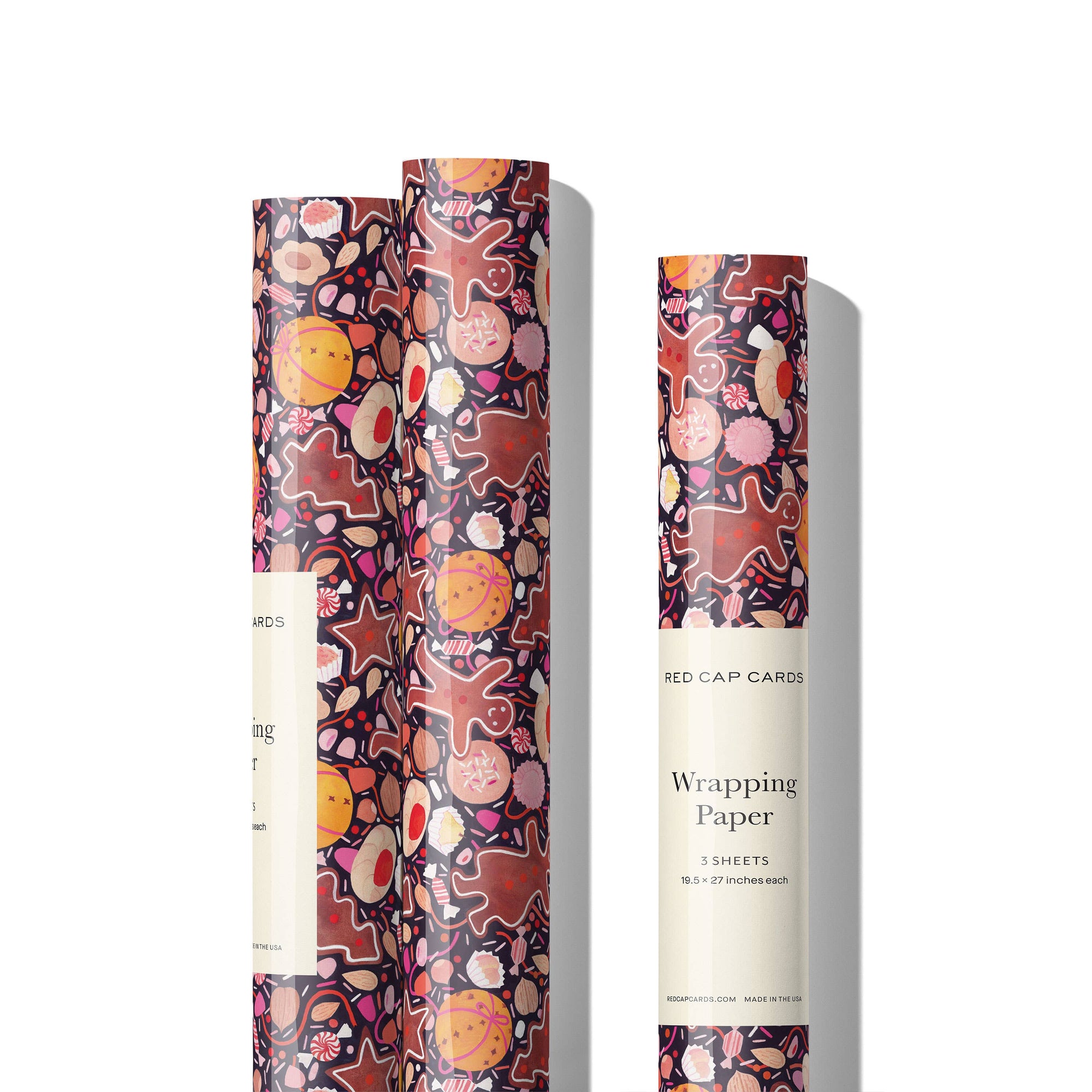 Holiday Treats holiday wrapping paper -roll of 3 sheets