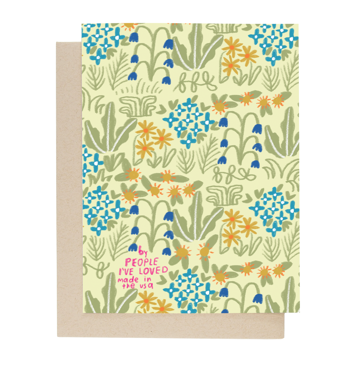 Notebook with floral pattern and text on a white background