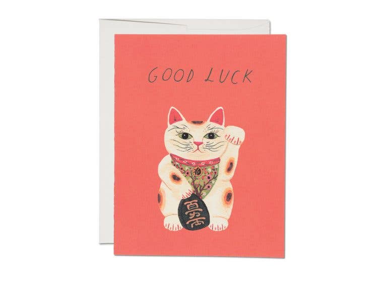 Good Luck Kitty encouragement card