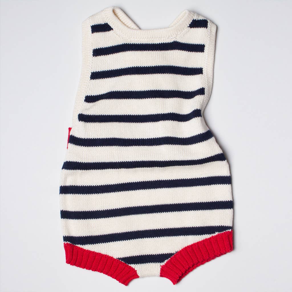 Organic Spring Baby Sleeveless Rompers - stripes