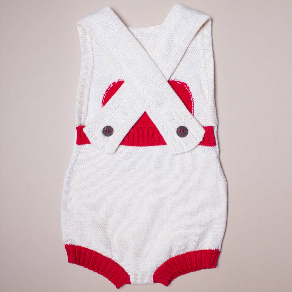 Organic Spring Baby Sleeveless Romper - apple