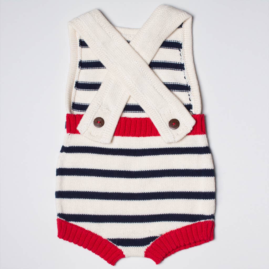 Organic Spring Baby Sleeveless Rompers - stripes