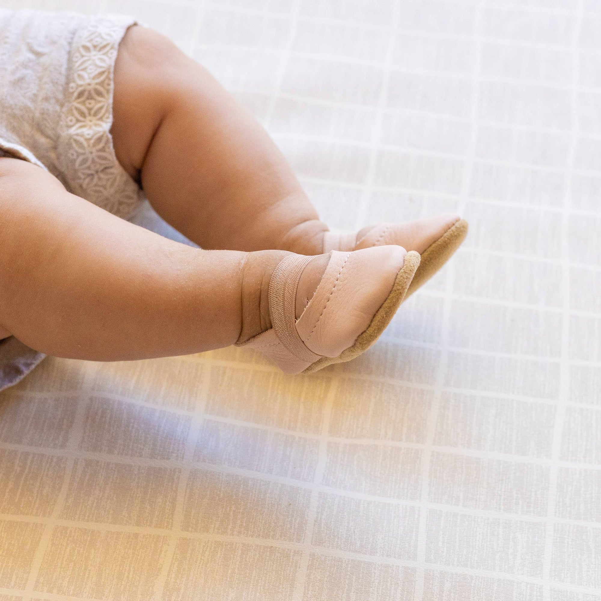 Baby Leather Mary Janes in Blush