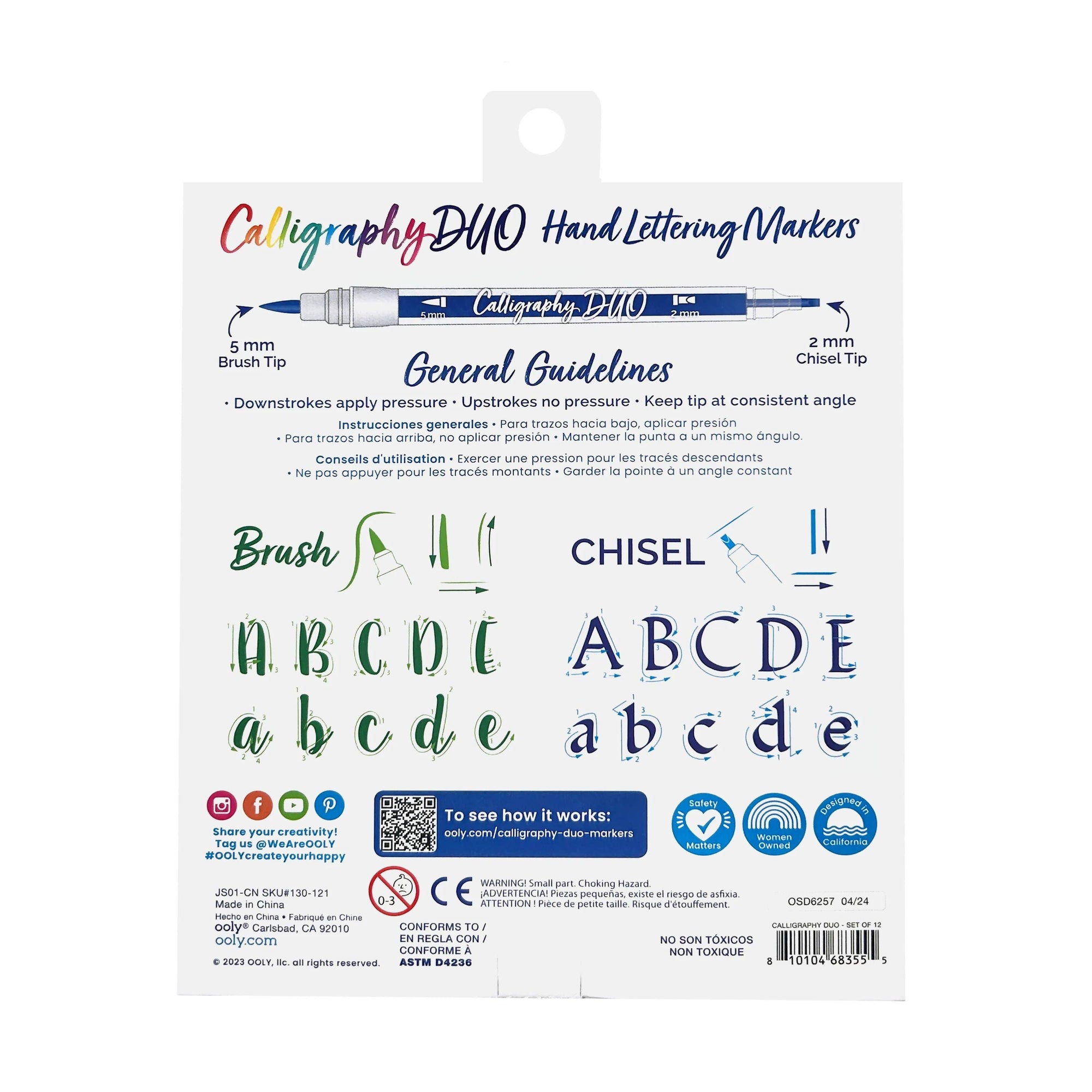 Package of Calligraphy DUO Hand Lettering Markers with text and graphics on a white background