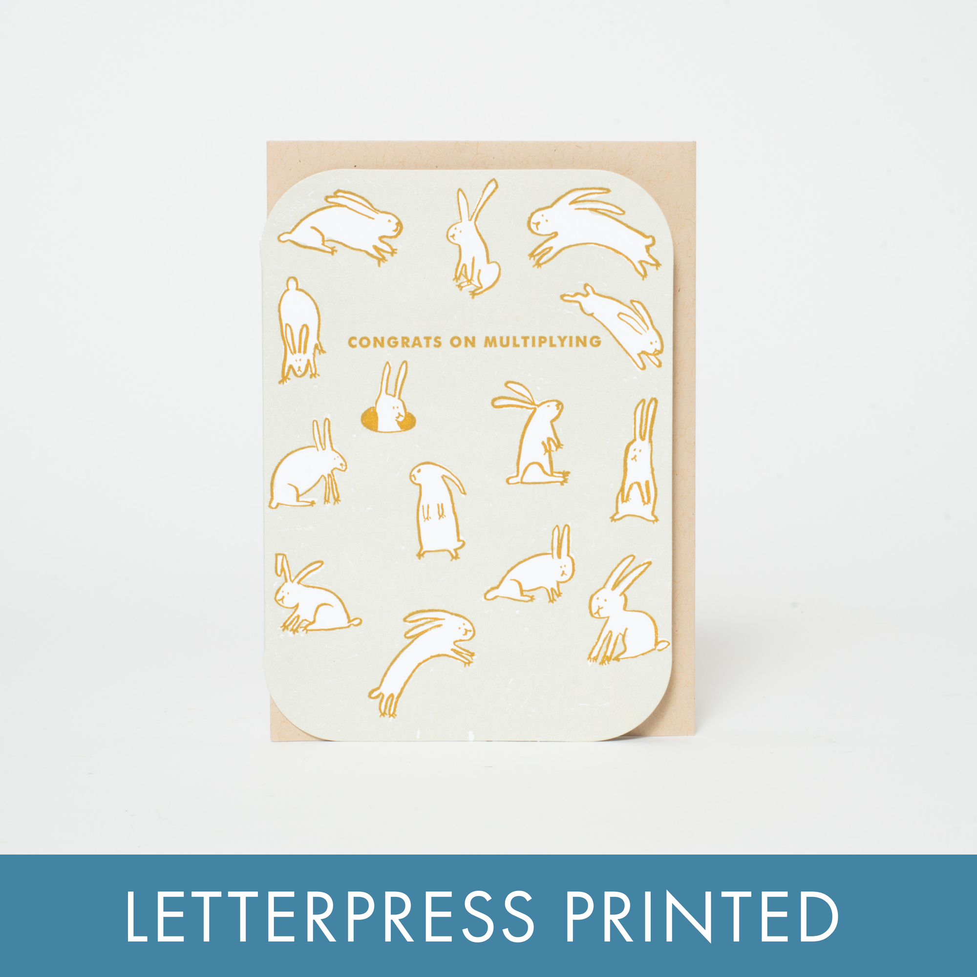 Multiplying Baby Rabbits Letterpress Card