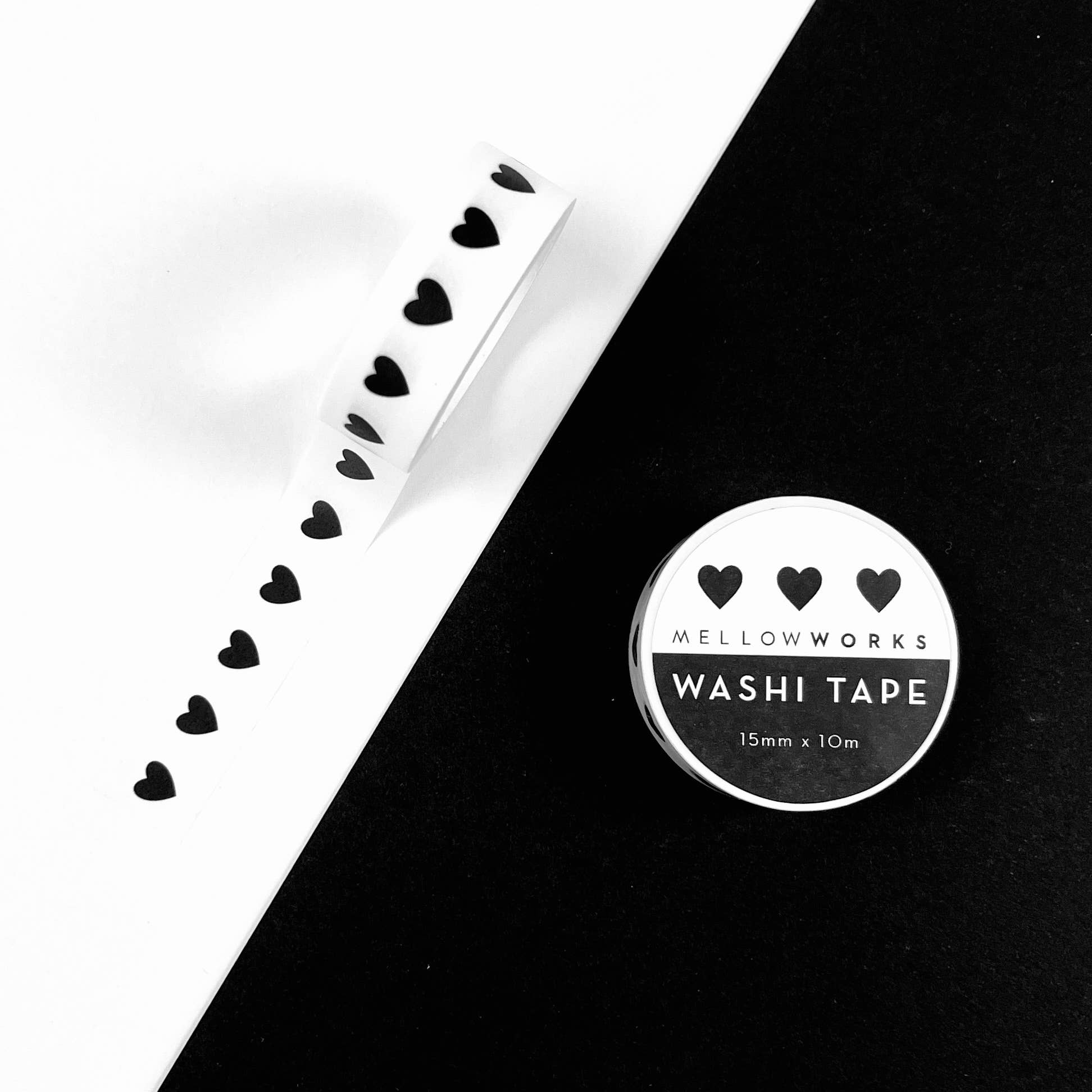 Heart Washi Tape -black and white