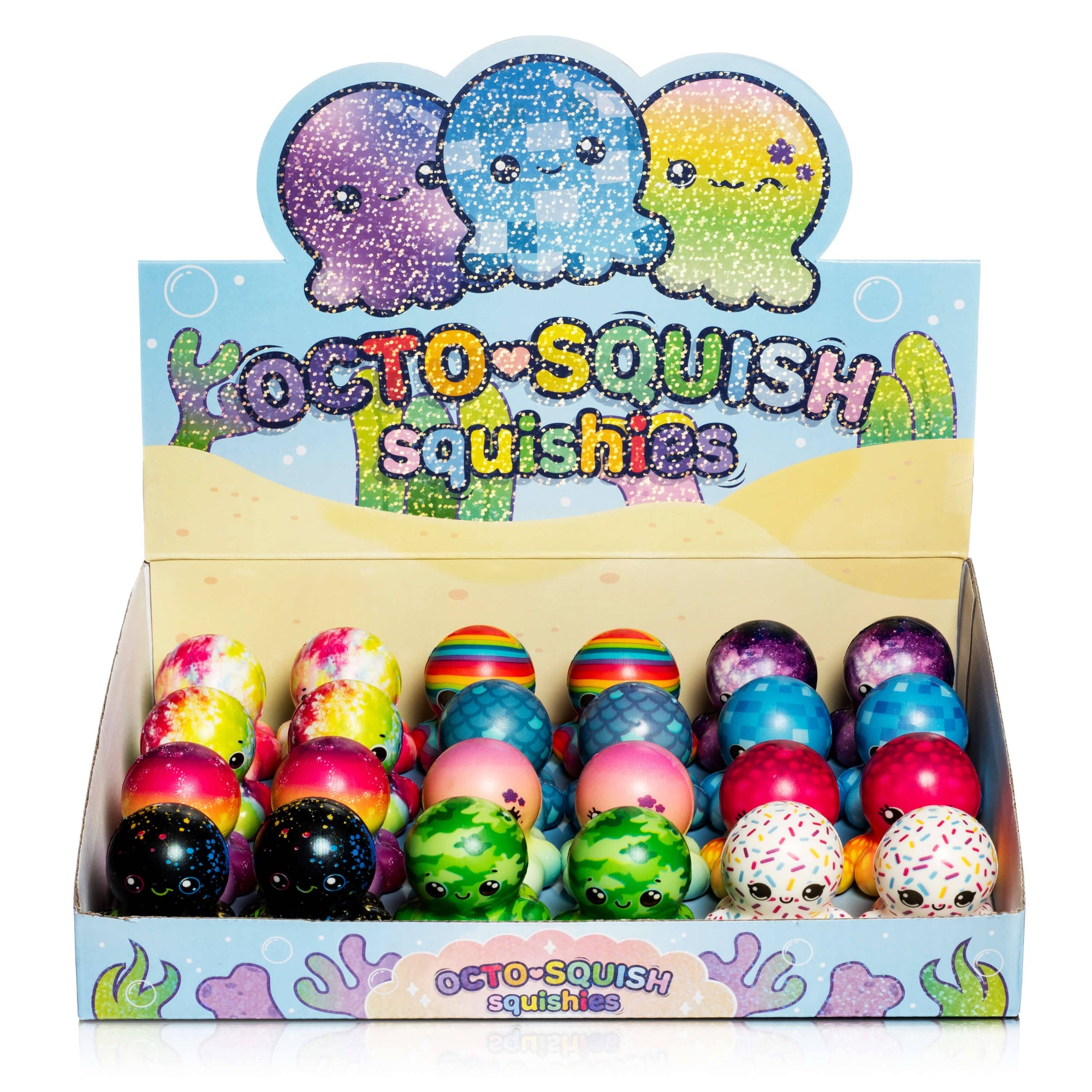 Box of Kocto Squish Squishies with colorful squishy toys inside