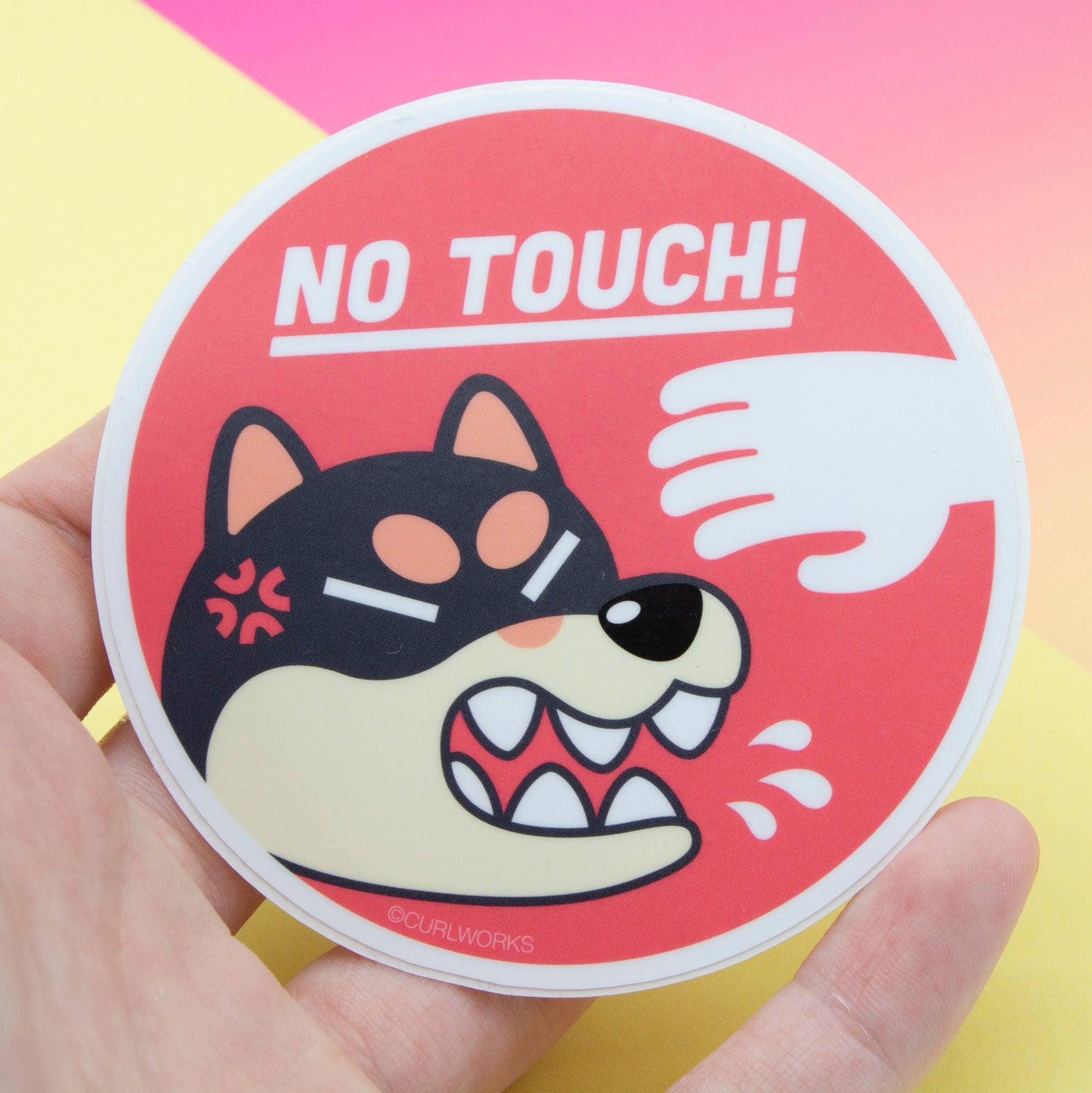 NO TOUCH Grumpy Shiba Inu - 3" Vinyl Sticker