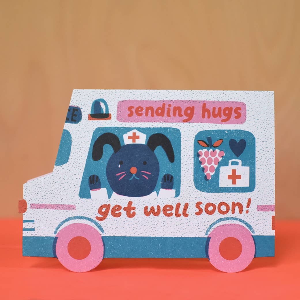Get Well Soon Van Die Cut Card - Louise Lockhart