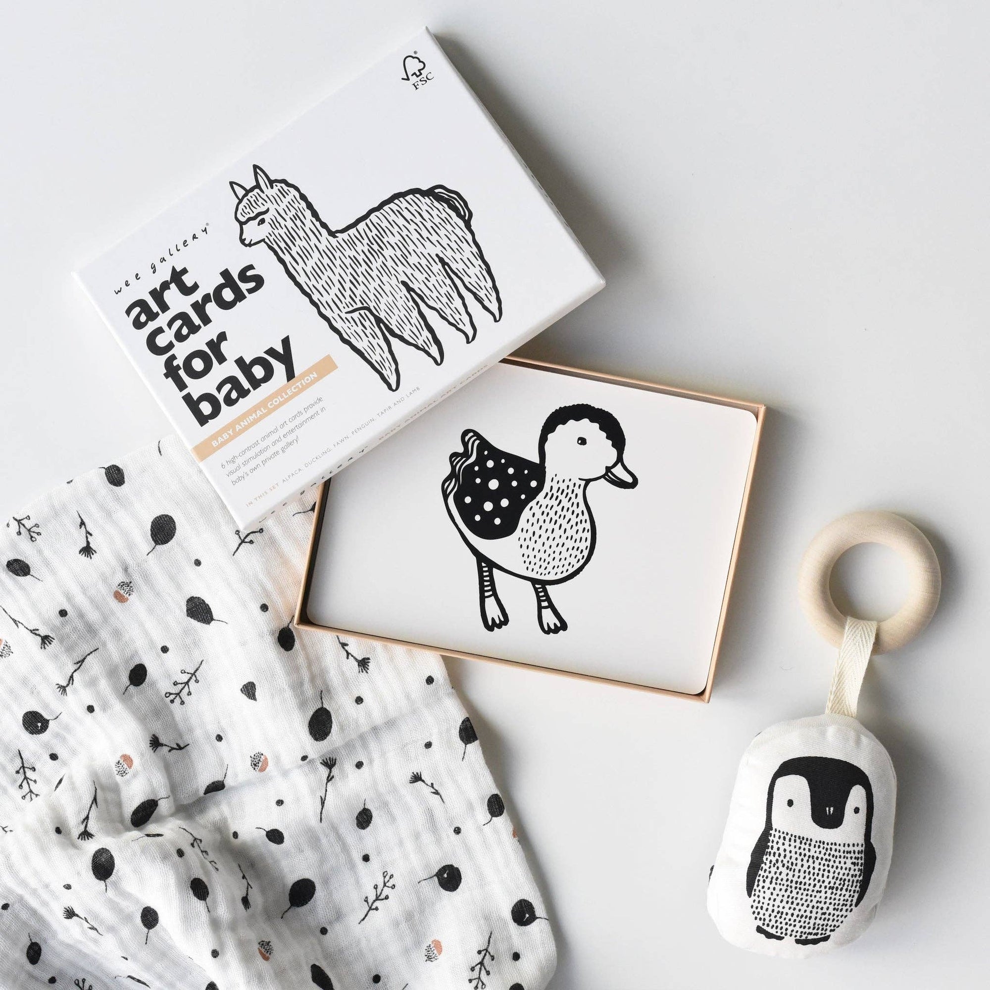 Organic Little Naturalist Gift & Teether Set - baby animals