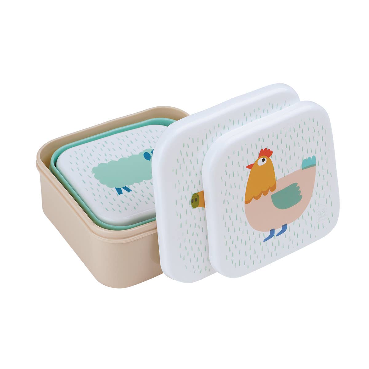 Set of 3 lunch boxes -The Farm