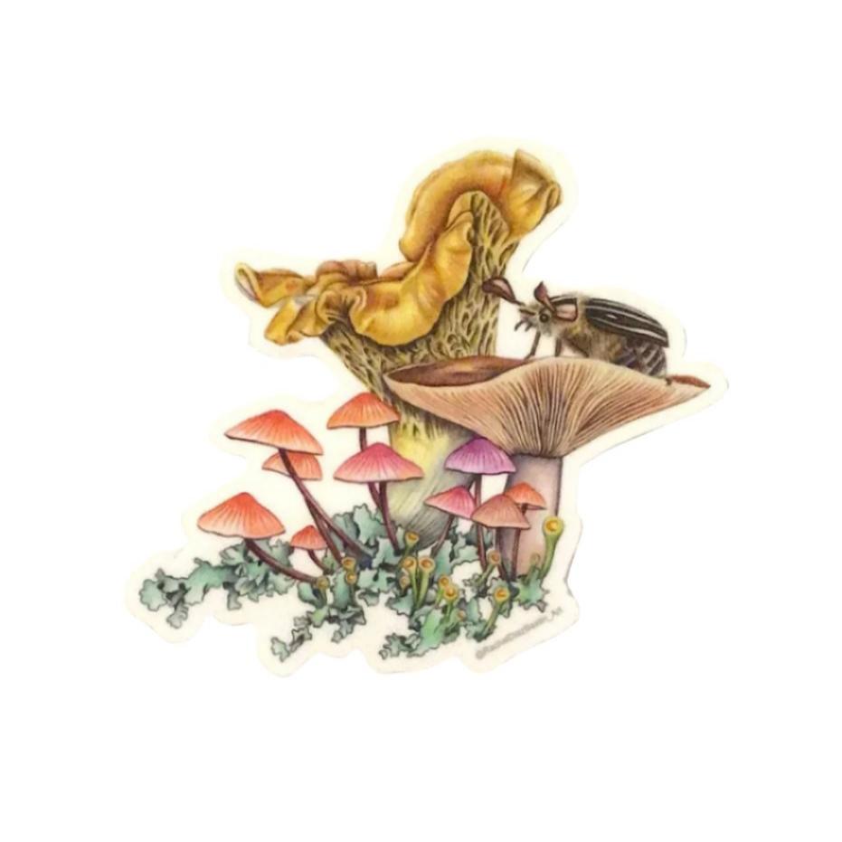 Miniature World mushroom sticker