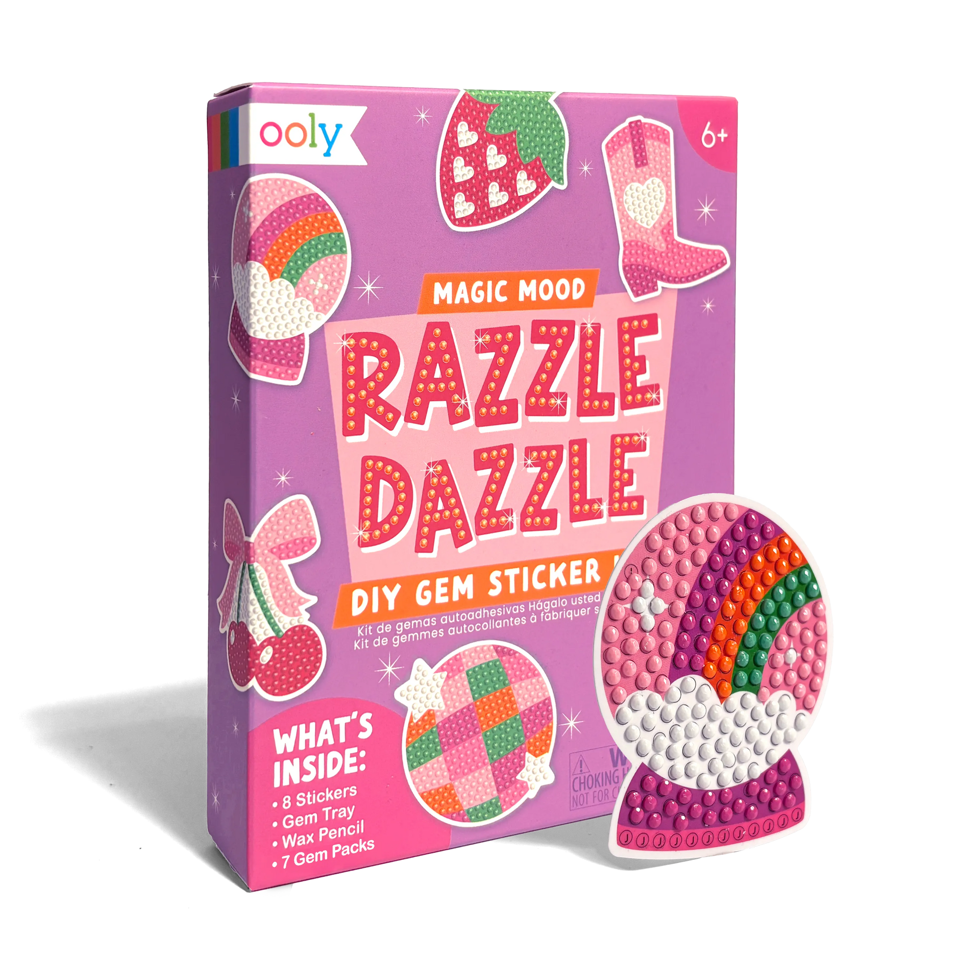 Ooly Razzle Dazzle DIY gem sticker kit packaging on a white background