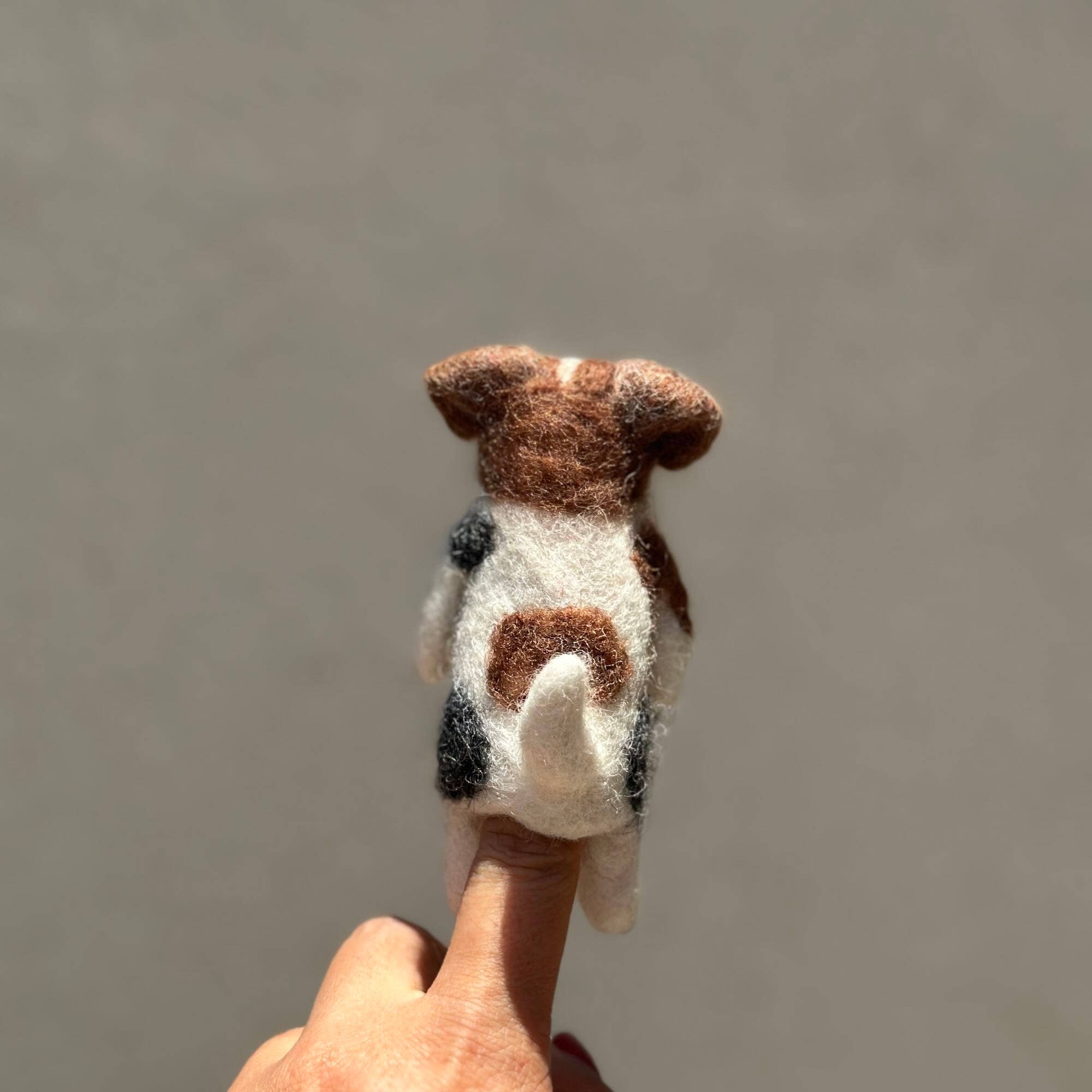 Felt Finger Puppet: Jack Russell Terrier Dog