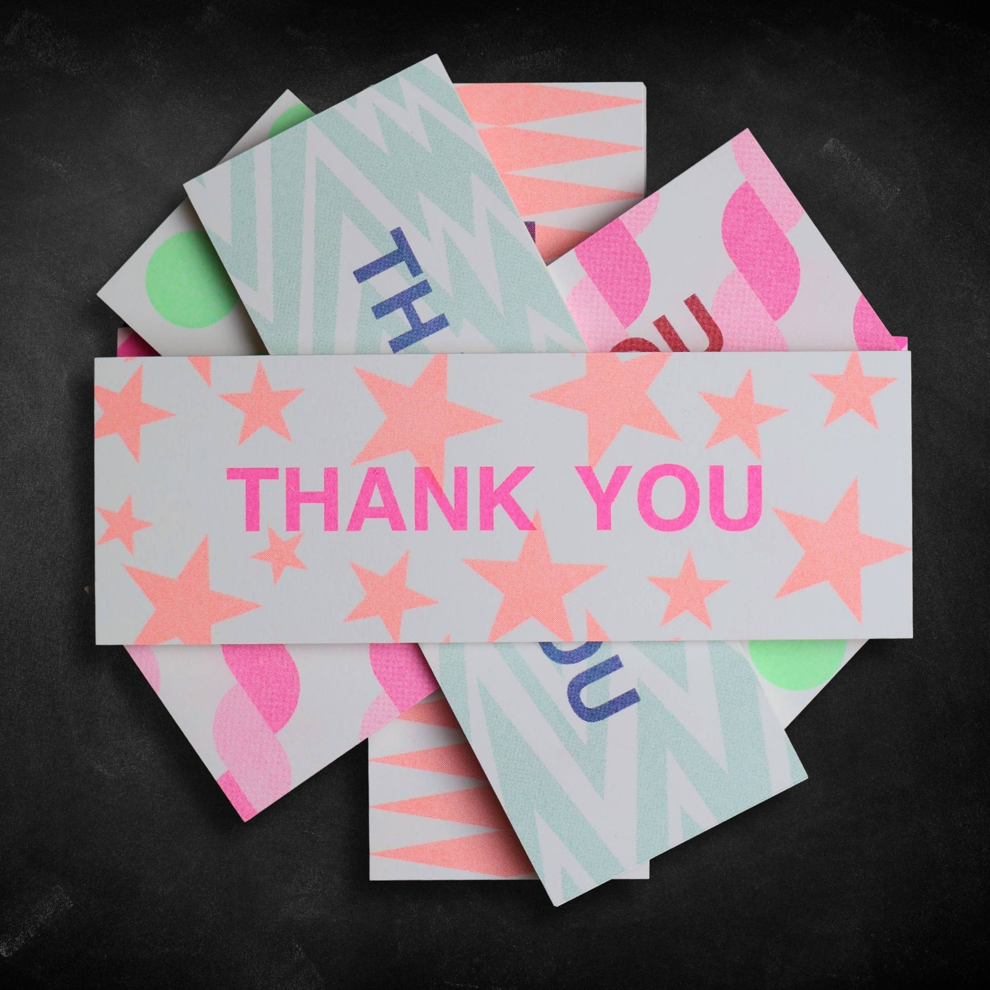 Skinny Notecard Pack Thank You Stripes (pk12)