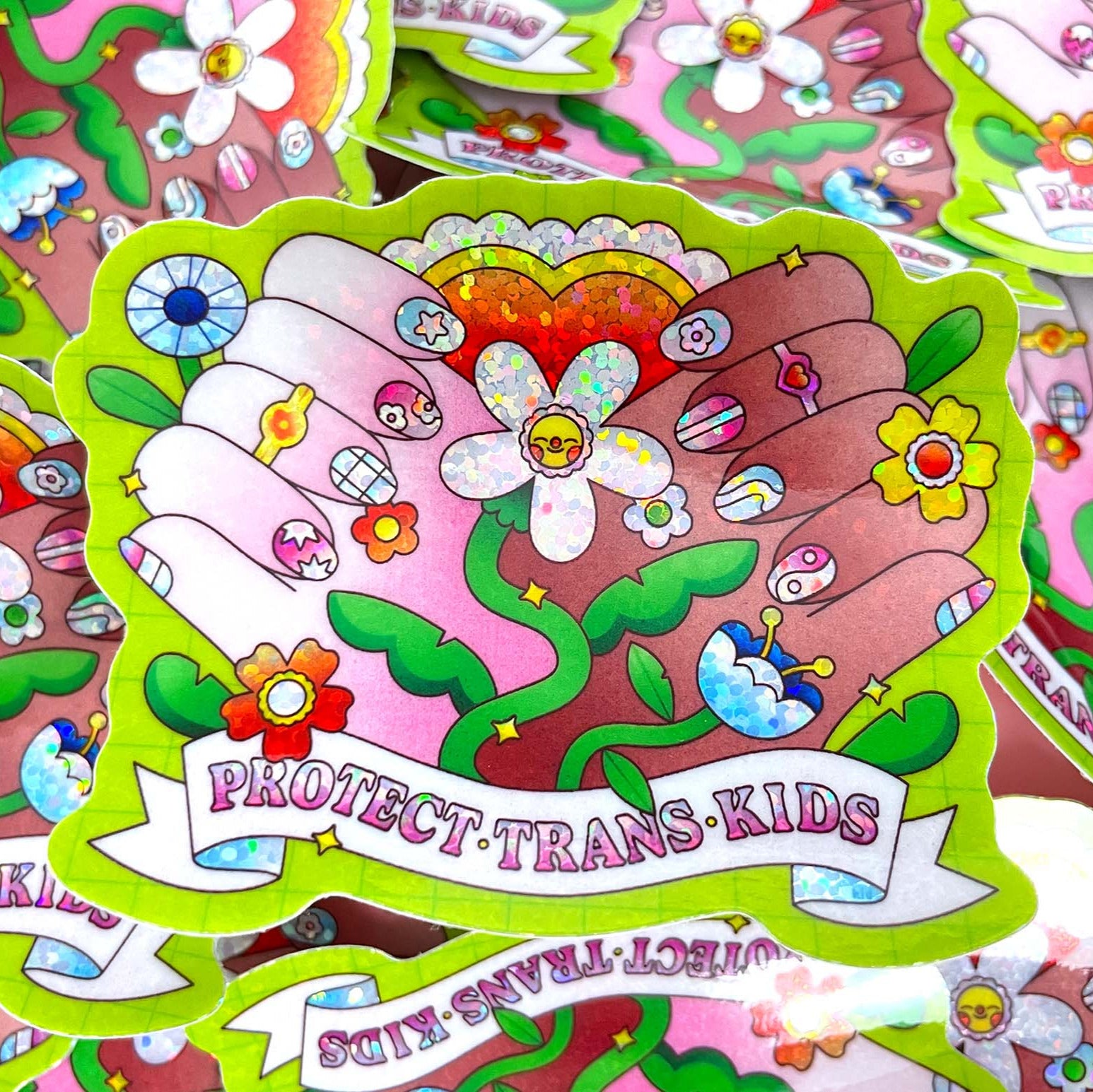 Protect Trans Kids Sticker | Holographic | LGBTQIA+ | Pride