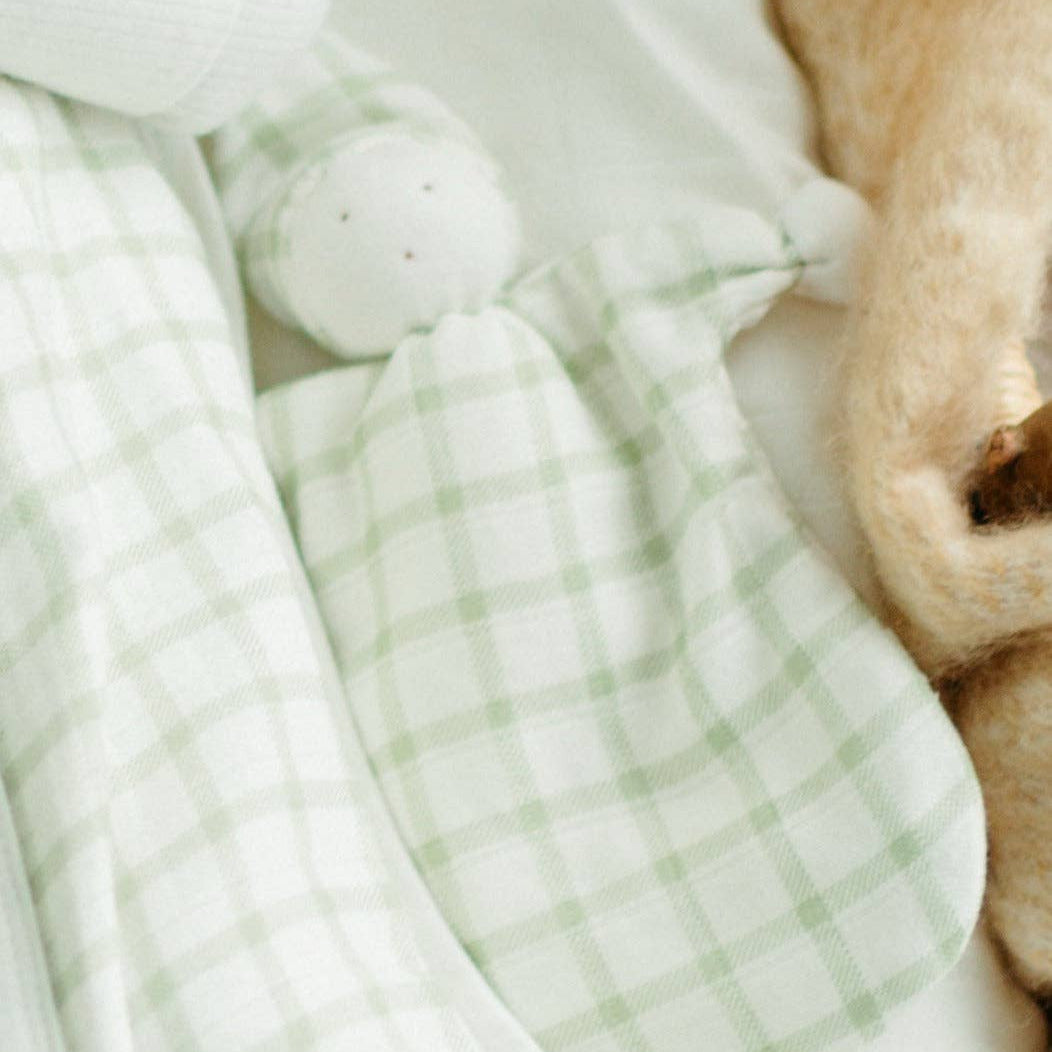 Organic Muslin Sleeping Lovey - Windowpane Sage