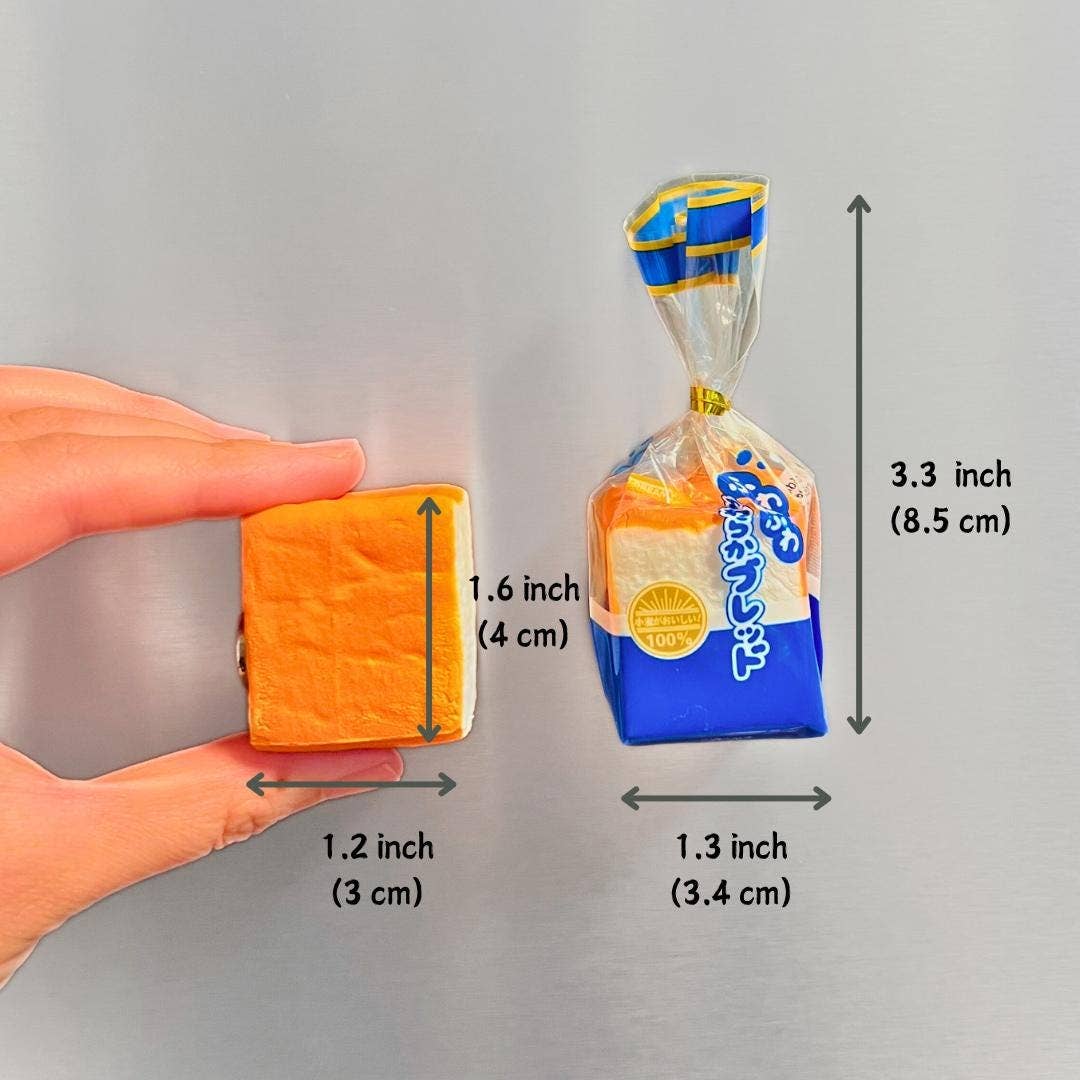 Comparison of a small loaf of bread and a square loaf of bread with measurements indicated.