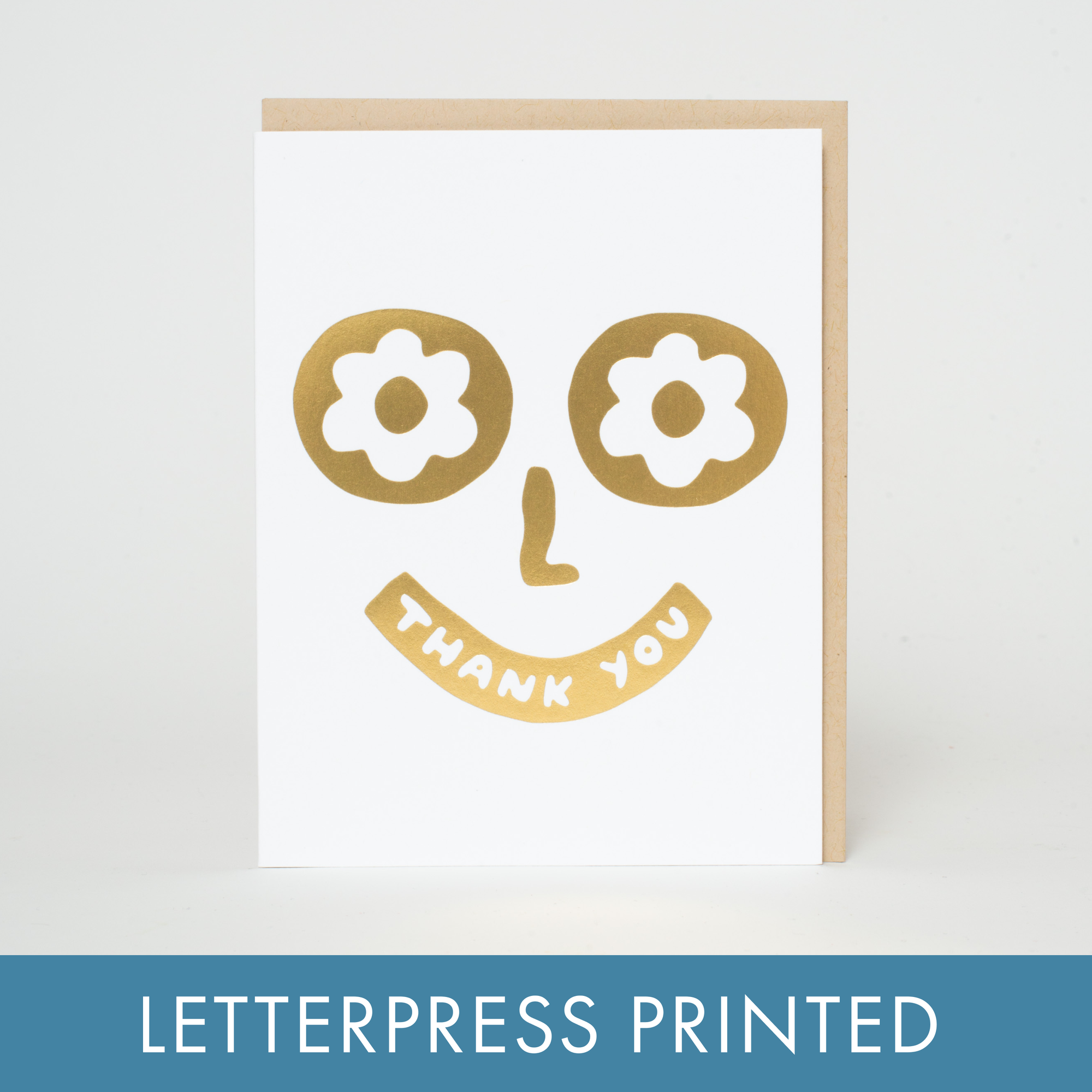 Thank You Silly Face Letterpress Card- Suzy Ultman