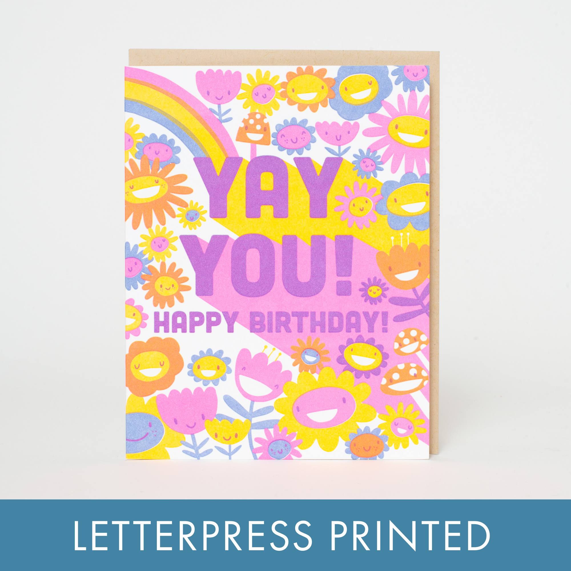 Yay You! Birthday Rainbow Letterpress Card