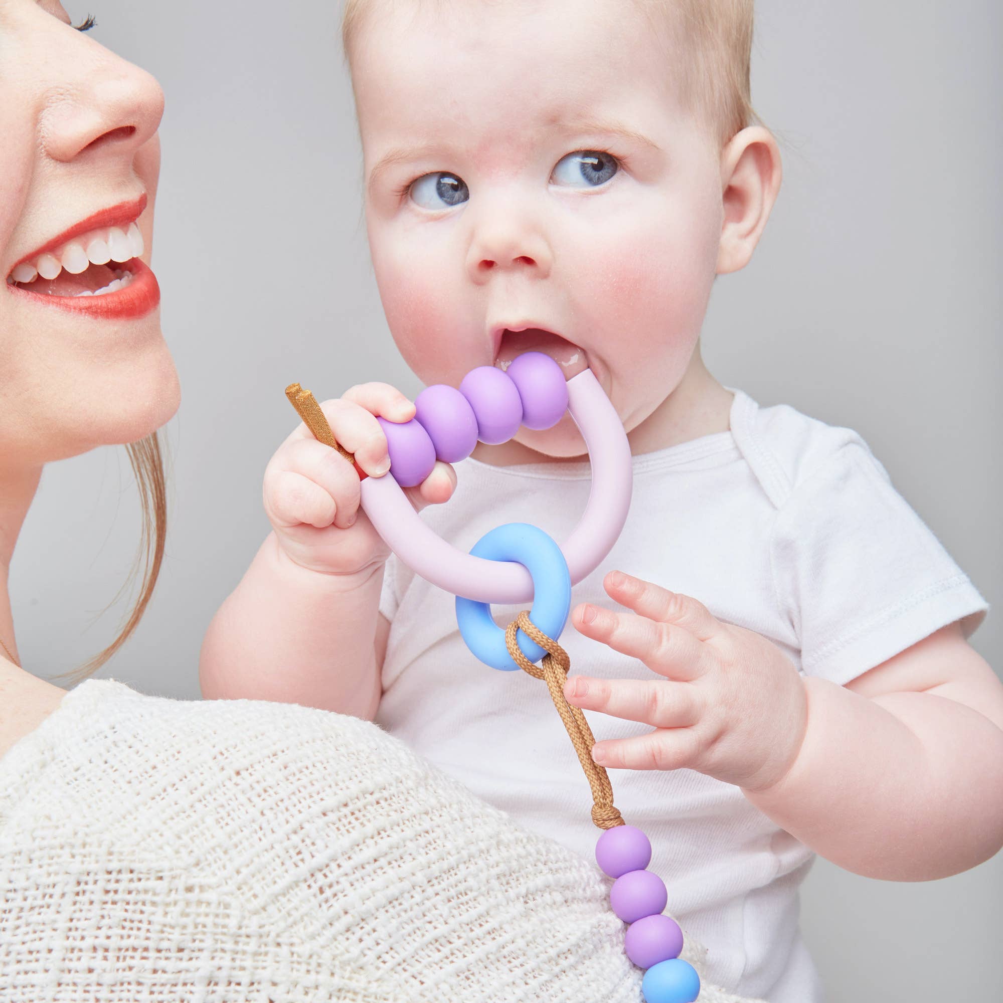 Plum Arch Ring Teether + Clip Set