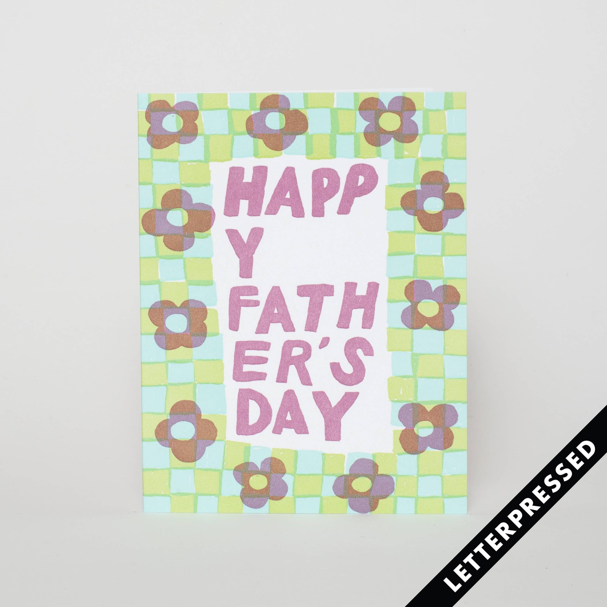 Father's Day Check Letterpress Card