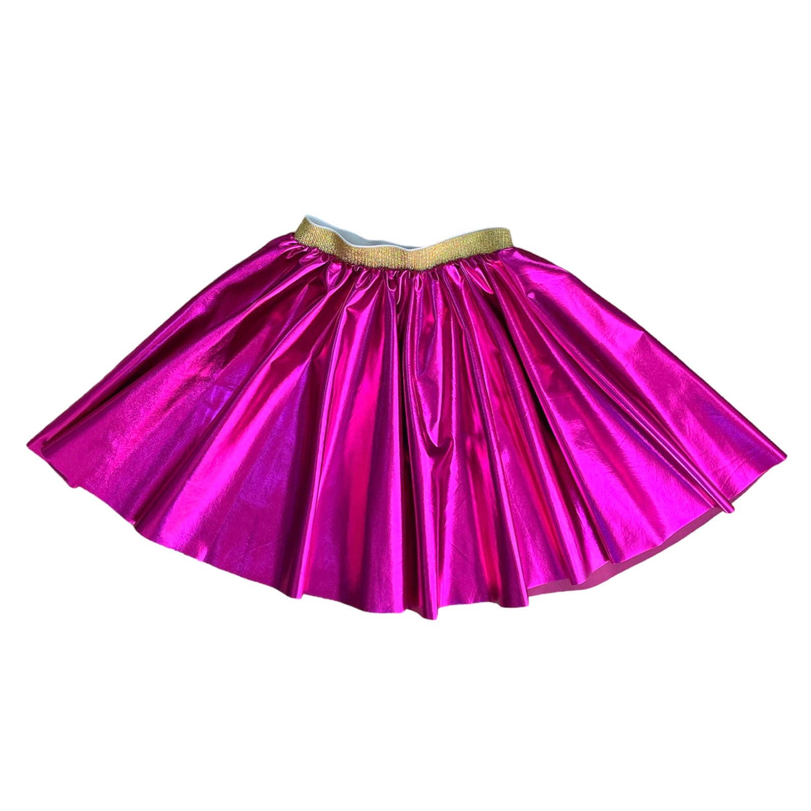 Pink metallic skirt on a white background