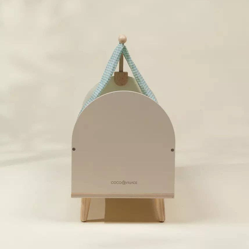 Wooden Dolls’ Crib & Accessories