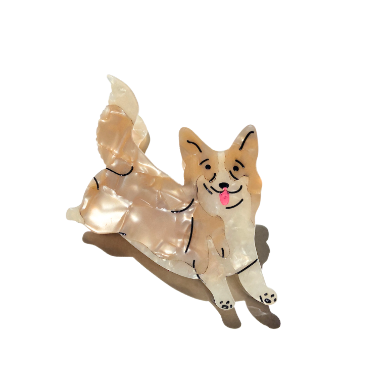 Light-up dog-shaped ornament on a white background