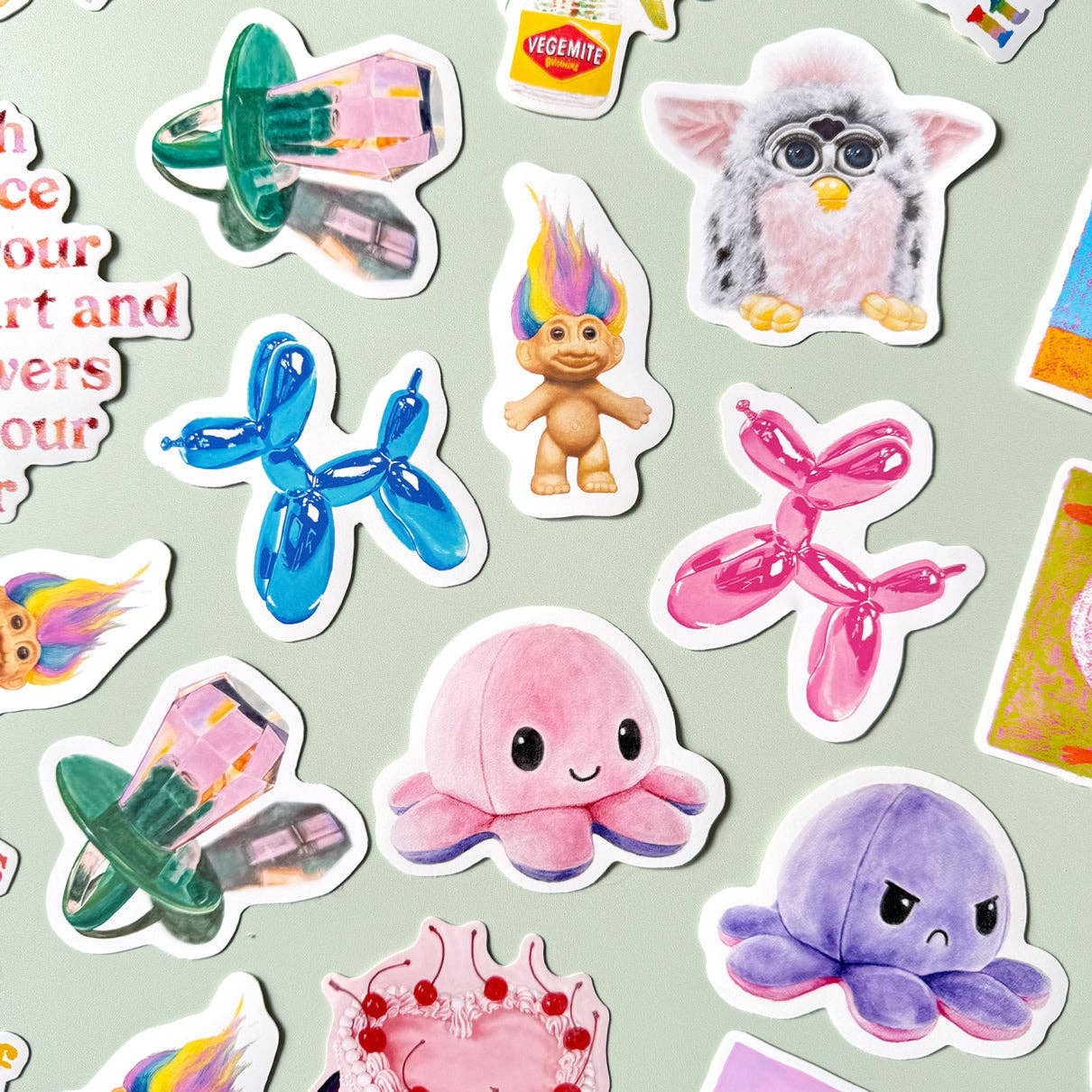 90s Retro Furby Toy Glitter  Vinyl Sticker