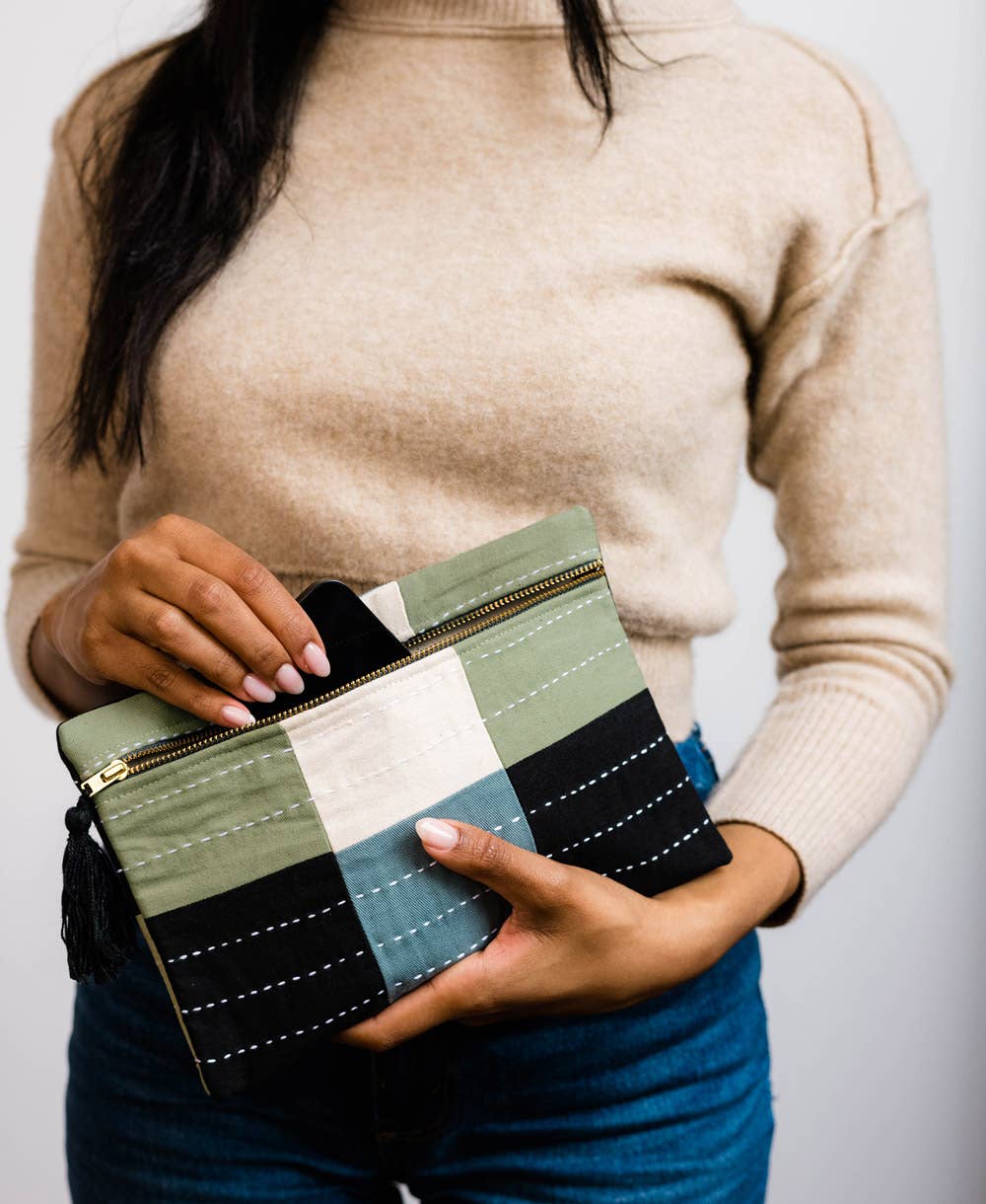 Organic Checkered Pouch