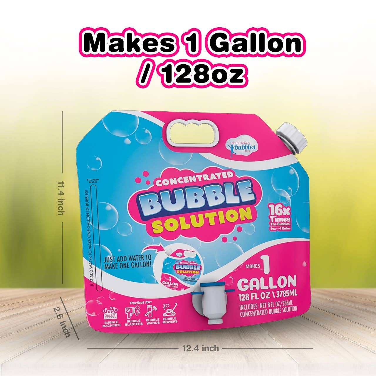 Bubble Solution Refill with Dispenser (Makes 64oz/ 1 Gallon)