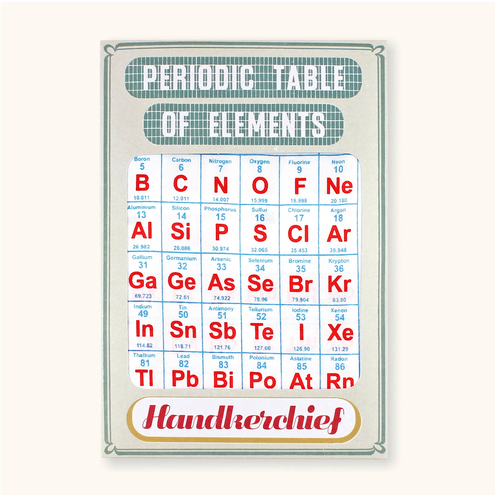 Periodic Table of Elements Handkerchief Pocket Square Bandana
