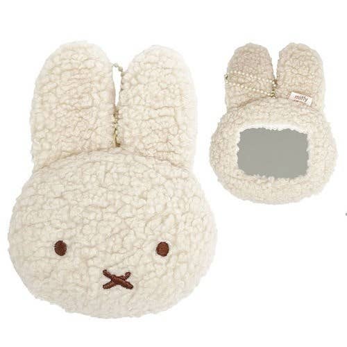 Miffy & Boris Plush Mirror Keychain – Soft Sherpa Edition