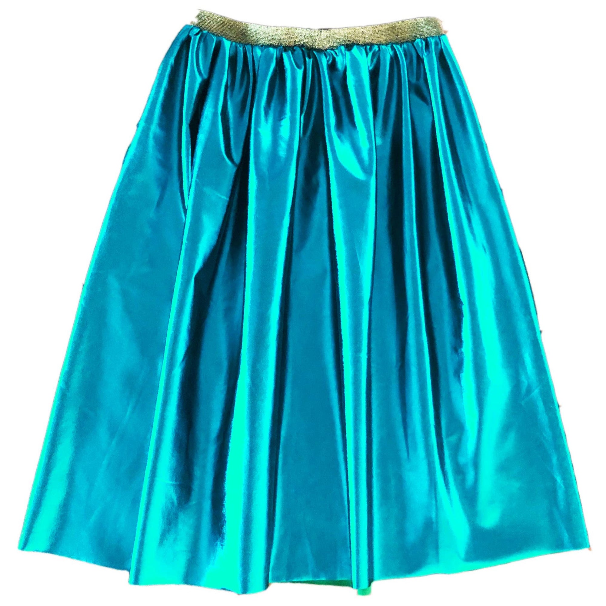 Tu elastic blue metallic maxi skirt