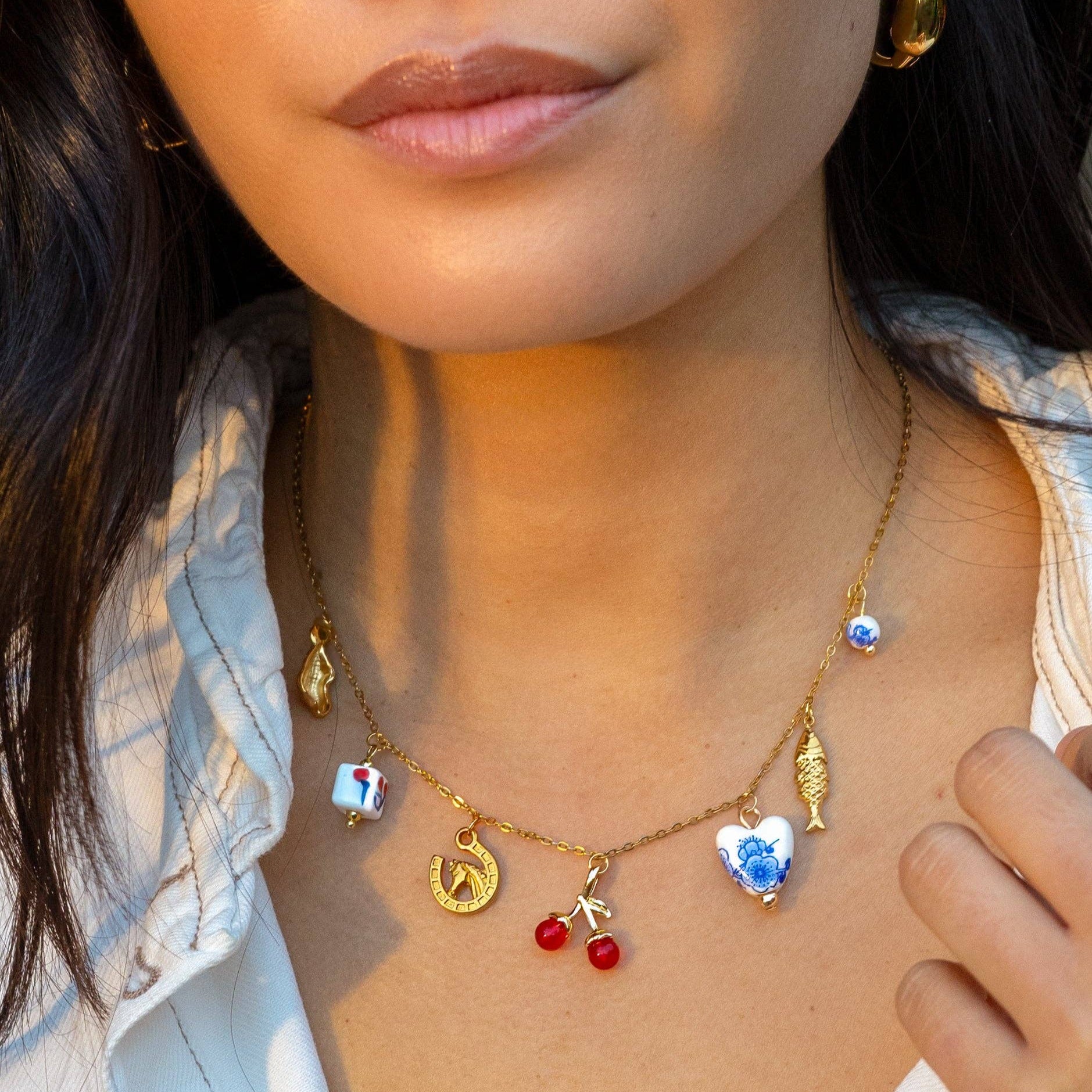 Lucky Charmed Necklace - 18K Gold Plated