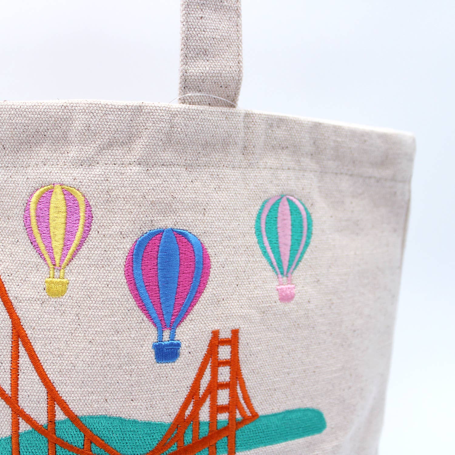 Embroidered San Francisco Colorful Balloons Lunch Bag