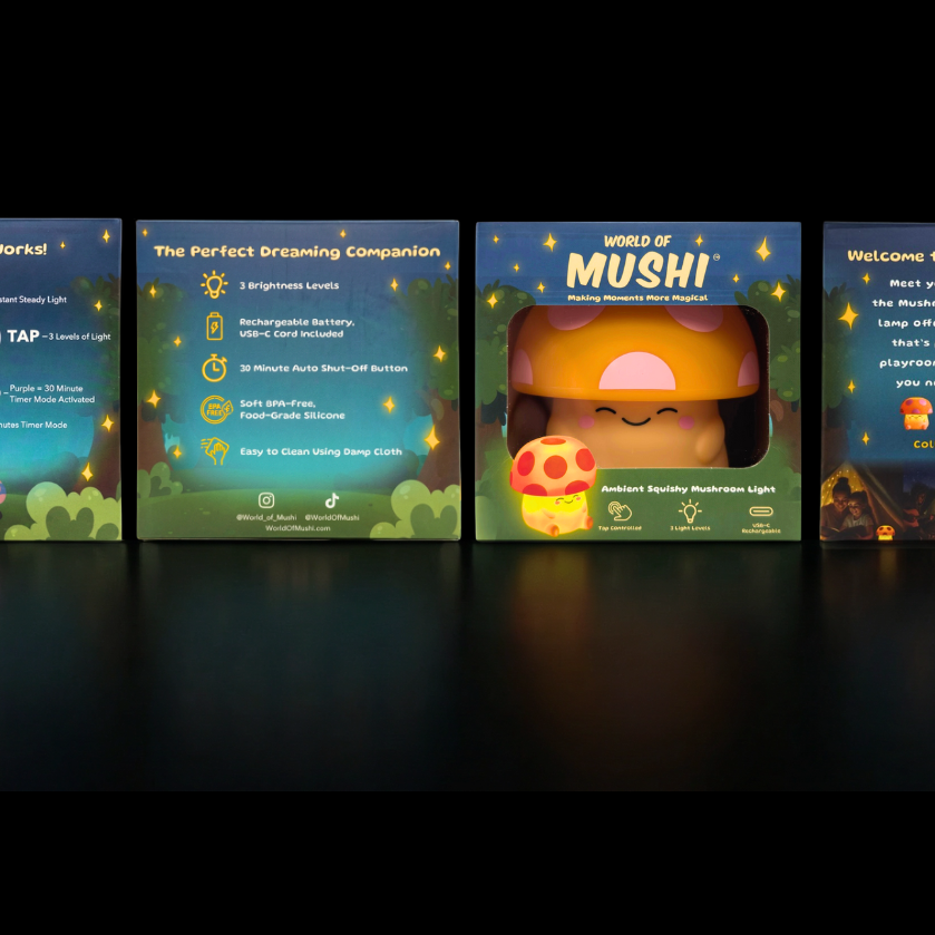 Mushi Ambient Mushroom Night Light - Squishy Silicone USB-C