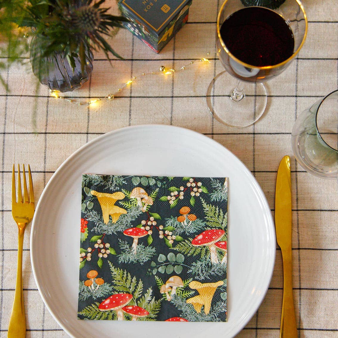 Mushroom Christmas Napkin (20Pk)