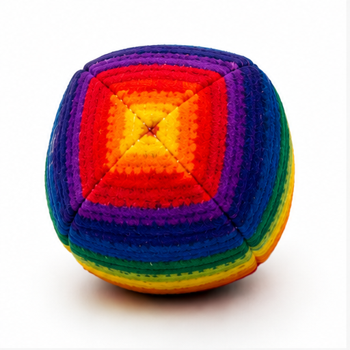 Multicolored textured ball on a white background