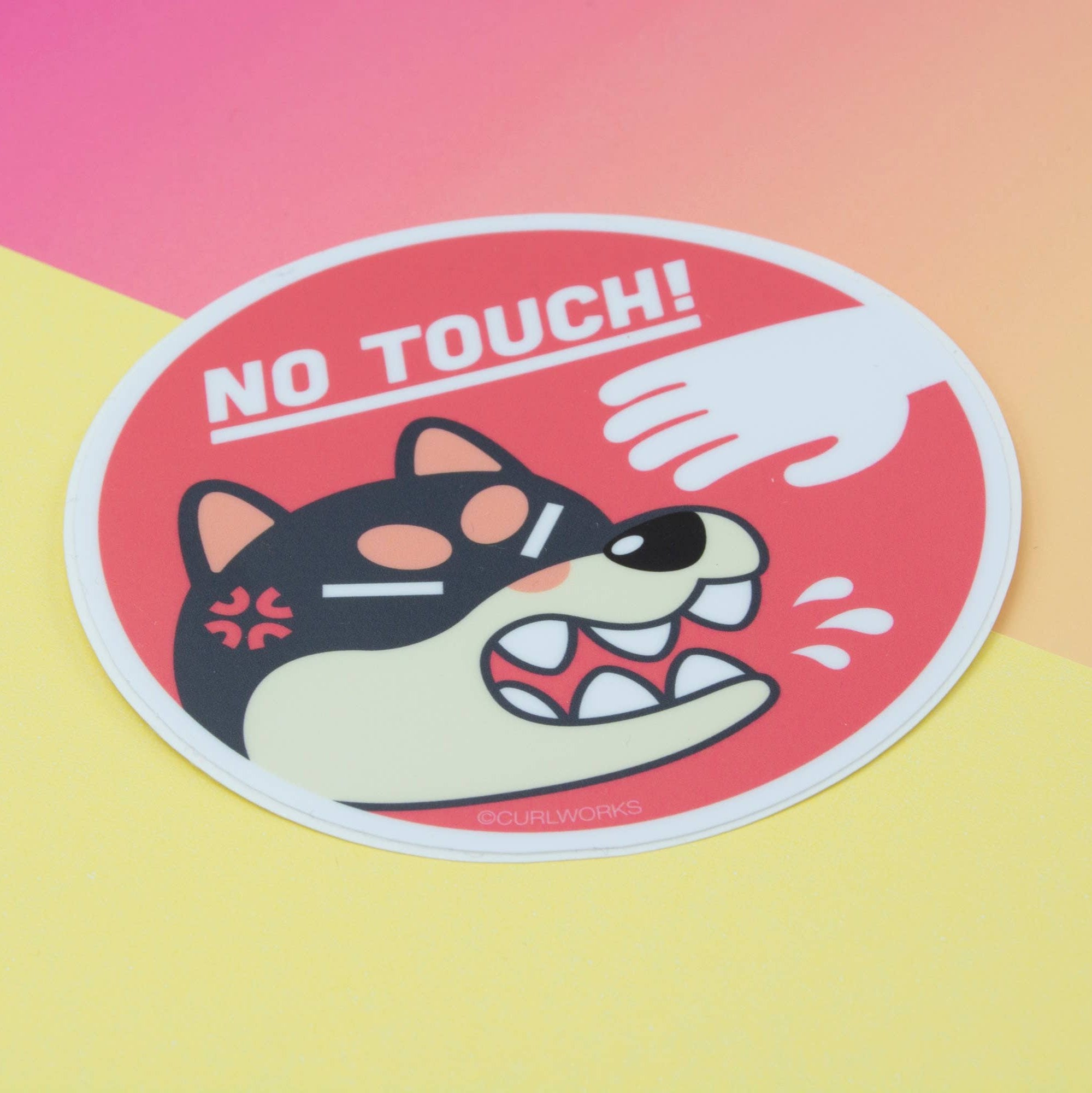 NO TOUCH Grumpy Shiba Inu - 3" Vinyl Sticker