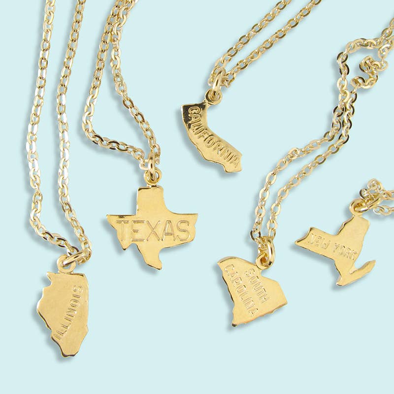 Gold California Charm Necklace